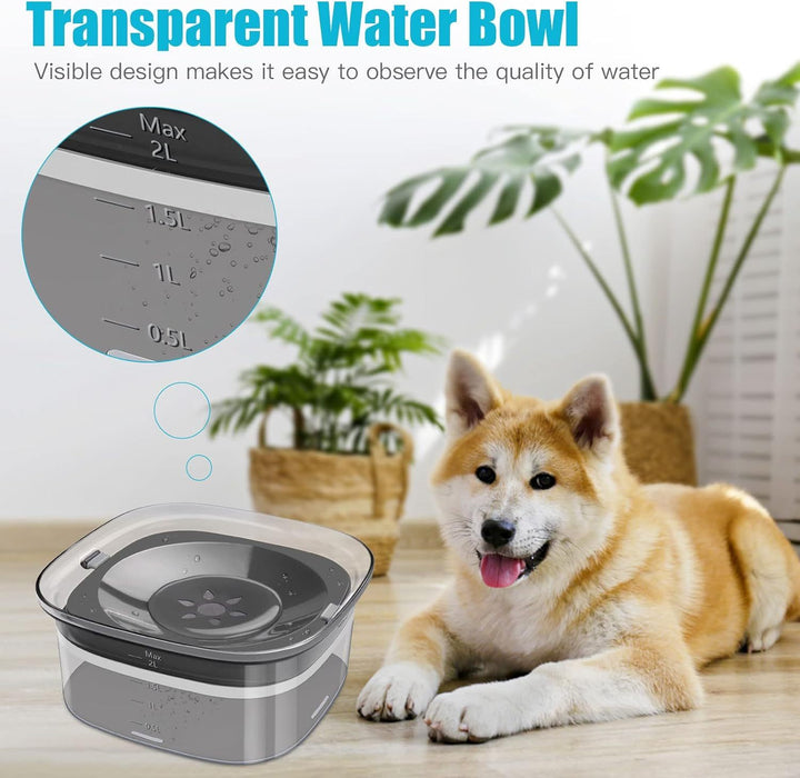 Dog Water Bowl 2L No Spill Dog Bowl Large Capacity Spill Proof