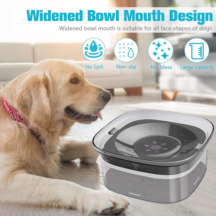 Dog Water Bowl 2L No Spill Dog Bowl Large Capacity Spill Proof